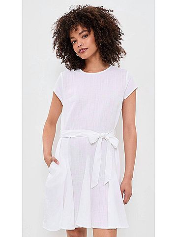 Splendid Lydia Linen Mini Dress in White (view 2)