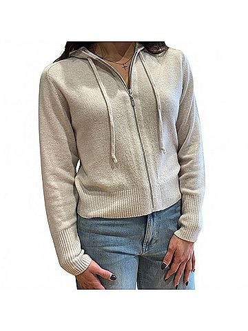 Kinross Zip Hoodie in Almond (view 2)