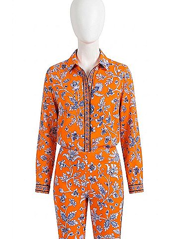Gretchen Scott Designs Women's Boyfriend Shirt in Orange (view 1)