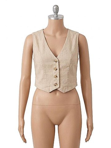 Dear John Norris Button Front Vest in Peach Flesh (view 1)