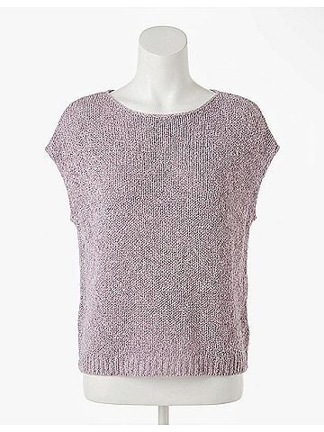 Lafayette 148 New York Sleeveless Knit Sweater Top in Lavender Tint (view 1)