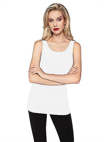 Frank Lyman Design Winley Knit Sleeveless Tank Top in White (view 2)