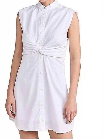 Rag & Bone Louisa Cotton Poplin Mini Dress in White (view 2)