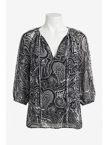 Ramy Brook Selva Paisley Top in Black (view 1)