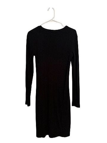 James Perse Black Ribbed Dress Casual Dress (view 2)