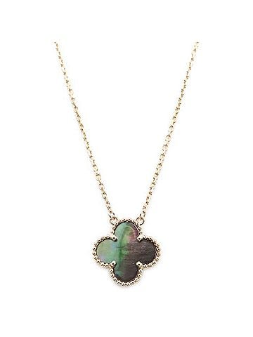 Van Cleef & Arpels Van Cleef &amp; Arpels Vintage Alhambra Necklace, Gray Shell, 18K Pink Gold, Women's, VCARP4KK00 295683 (view 2)