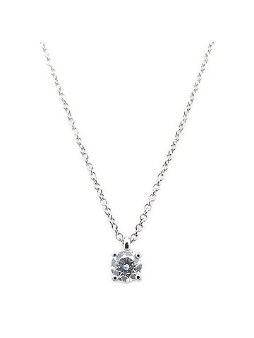 Tiffany & Co. TIFFANY&amp;Co. Tiffany Solitaire Necklace, Single Diamond, Pt950, Women's, 295686 (view 2)