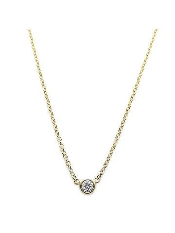 Tiffany & Co. TIFFANY&amp;Co. Tiffany &amp; Co. By the Yard Necklace, 1P Diamond, Elsa Peretti Design, 18K Yellow Gold, Women's, 295718 (view 1)