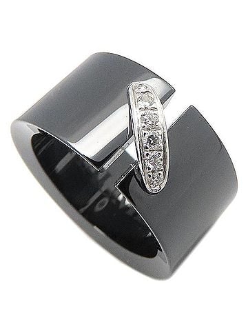 Chaumet Chaumet Liens Ring, Diamond, Black Ceramic x 18K White Gold, Women's, Item Number 295705 (view 2)