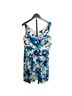 Chaps 100% Cotton 3% Elastane Floral Blue Purple White Cocktail Dress Size 10 - photo 1