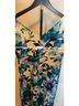 Chaps 100% Cotton 3% Elastane Floral Blue Purple White Cocktail Dress Size 10 - photo 6
