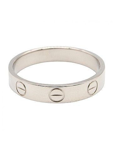 Cartier Cartier Mini Love Ring, 18K White Gold (18KWG), Women's, Silver Tone, B4085151 (view 2)