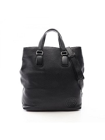 Gucci Gucci Soho Interlocking G 2-Way Tote Bag/Handbag, Leather, Women's, Black, 368602 (view 1)
