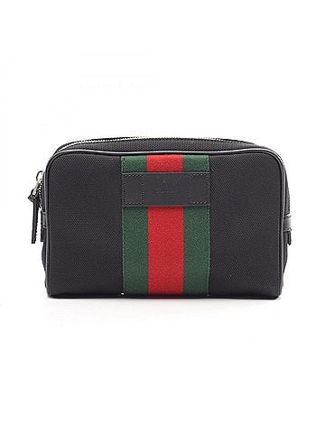 Gucci Gucci Sherry Line Waist Bag, Body Handbag, Canvas, Leather, Men's &amp; Women's, Black, Green, Red, 630919 (view 1)
