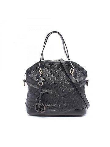 Gucci Gucci Guccissima 2-Way Handbag, Leather, Women's, Black, 247279 (view 1)