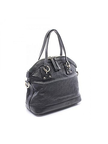 Gucci Gucci Guccissima 2-Way Handbag, Leather, Women's, Black, 247279 (view 2)
