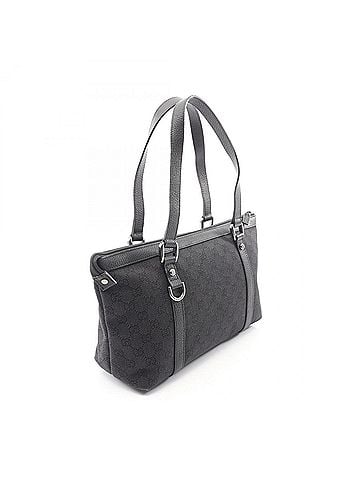 Gucci Gucci Abbey GG Canvas Tote Bag Handbag Leather Women's Black 268640 (view 2)