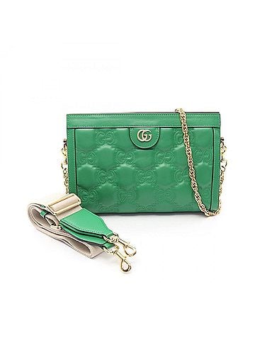 Gucci Gucci GG Matelassé 2-way Shoulder Bag/Handbag, Leather, Women's, Green, 702200 (view 1)