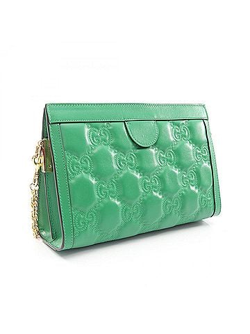 Gucci Gucci GG Matelassé 2-way Shoulder Bag/Handbag, Leather, Women's, Green, 702200 (view 2)