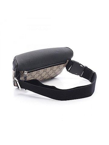 Gucci Gucci GG Supreme Belt Bag, Waist Body Handbag, Coated Canvas, Leather, Women's, Beige, Brown, Black, 779877 (view 2)