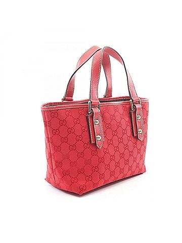 Gucci Gucci GG Canvas Tote Bag Handbag Leather Women's Red 257249 (view 2)