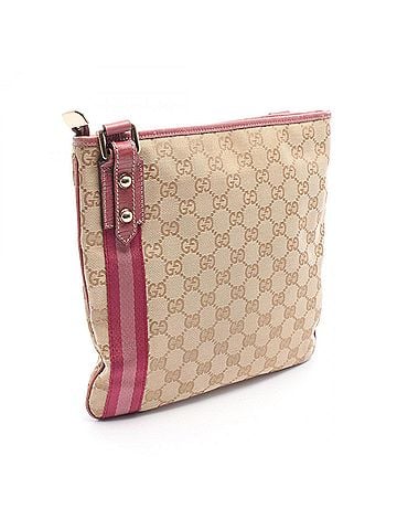 Gucci Gucci GG Canvas Charm Shoulder Bag/Handbag, and Leather, Women's, Beige/Pink, 144388 (view 2)