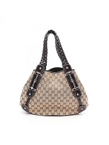 Gucci Gucci GG Canvas Shoulder Bag/Handbag, and Leather, Women's, Beige/Brown, Item No. 162900 (view 1)