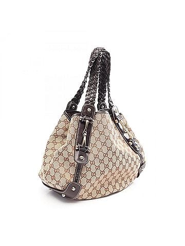 Gucci Gucci GG Canvas Shoulder Bag/Handbag, and Leather, Women's, Beige/Brown, Item No. 162900 (view 2)