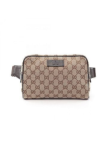 Gucci Gucci GG Canvas Waist Bag, Body Handbag, Leather, Men's &amp; Women's, Beige Brown, 449174 (view 1)