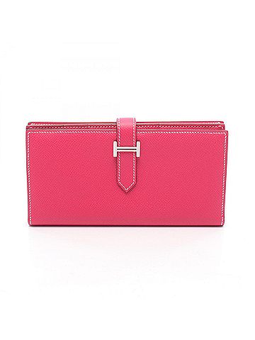 Hermès Hermes Bearn Soufflé Bi-fold Long Wallet, Leather, Calfskin (Cowhide), Veau Epsom, Pink Tone (view 1)