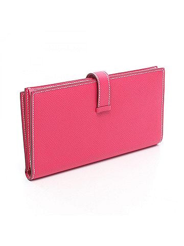 Hermès Hermes Bearn Soufflé Bi-fold Long Wallet, Leather, Calfskin (Cowhide), Veau Epsom, Pink Tone (view 2)