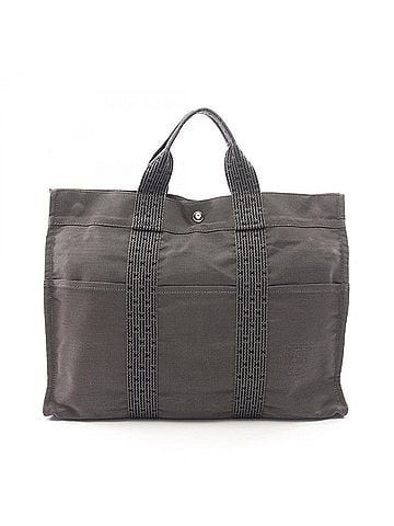 Hermès Hermes Herline MM Tote Bag/Handbag, Nylon Canvas, Men's/Women's, Gray (view 1)