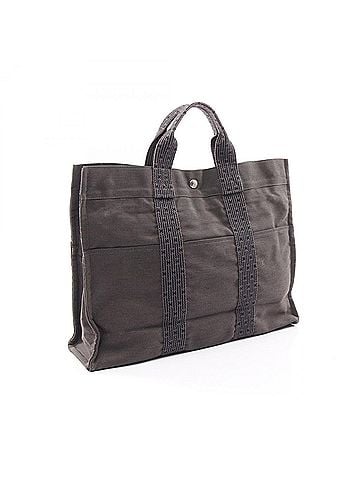 Hermès Hermes Herline MM Tote Bag/Handbag, Canvas/Nylon Canvas, Men's/Women's, Gray (view 2)