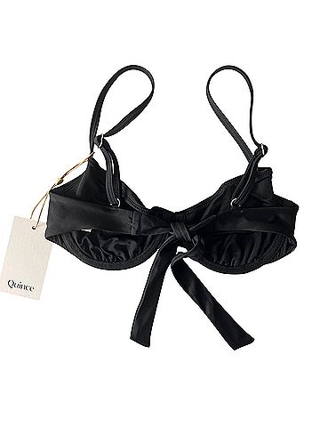 Quince Quince Italian Demi Bikini Top in Black Swimsuit Top (view 2)