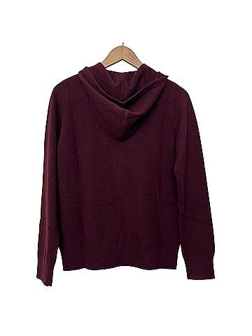Quince Quince Mongolian Cashmere Full-Zip Hoodie Rich Burgundy Cashmere Cardigan (view 2)