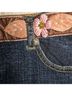 Elite Floral Blue Denim Skirt Size 15 - photo 4