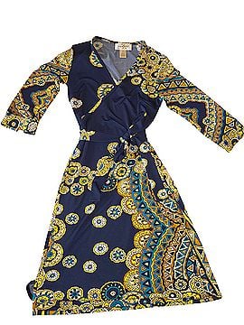 julie brown dress Womens Medium Brown Paisley Silk Sheath Hippie Peasant NEW Limited Edition Print Annie Dress by Julie Brown