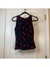 Carlisle 100% Silk 100% Polyester Polka Dots Multi Color Black Sleeveless Top Size 8 - photo 3
