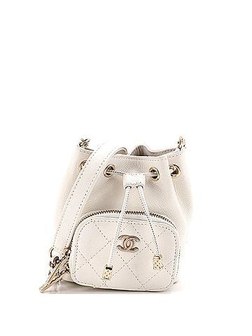 Chanel Business Affinity Drawstring Bucket Bag Quilted Caviar Mini (view 1)