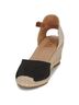 XTI Black Women's Wedge Sandals Size 7 - photo 3