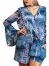 Umgee Blue Tie Dye Romper - Plus in Blue Mix Size 1X - photo 4
