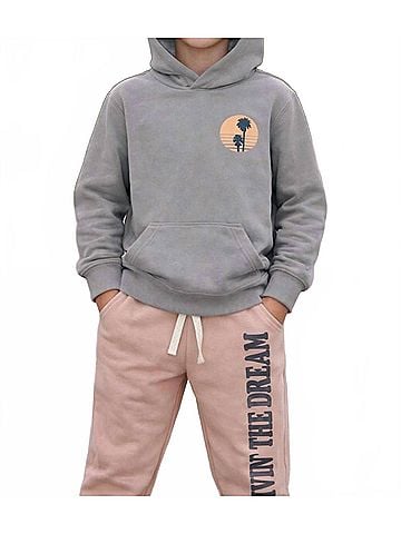 Tiny Whales Livin The Dream Hoodie Sweatshirt in Coal (view 2)