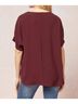 Entro Red Solid V-Neck Top in Burgundy Size XL - photo 3