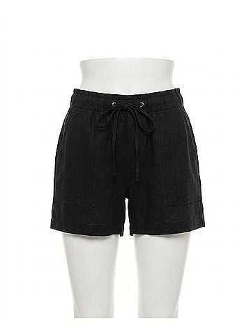 Kut from the Kloth Katana High Rise Drawstring Shorts in Black (view 1)