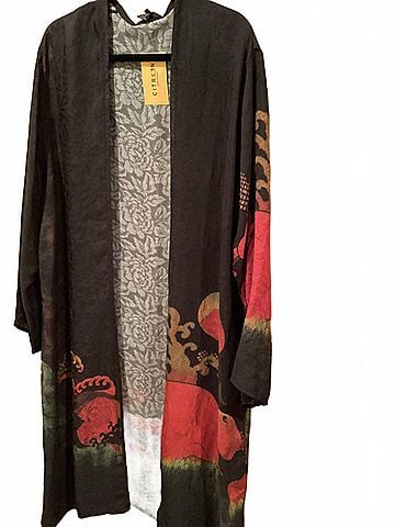 Citron Women's Lightweight Flowing Kimono in Ocean Picturesque Wave (view 1)