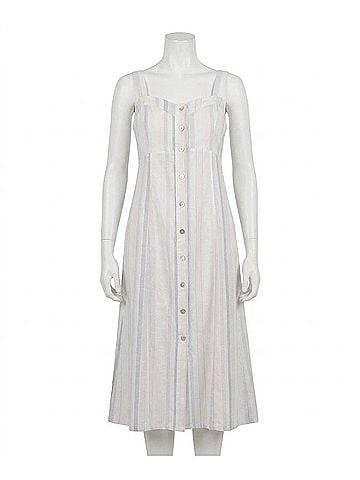 Kut from the Kloth Midi Slip Dress in Blue Cream (view 1)