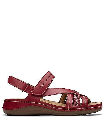 Clarks Women's Cecily Strap Sandal in Red Leather (view 1)