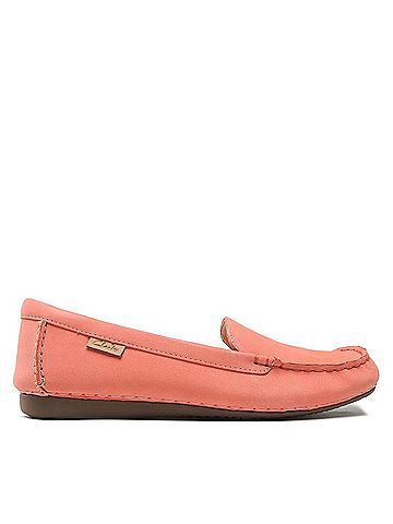 Clarks Women's Freckle Walk Loafer in Peach Nubuck (view 2)