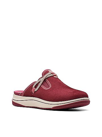 Clarks Women's Breeze Port Slip On Clogs in Red (view 2)