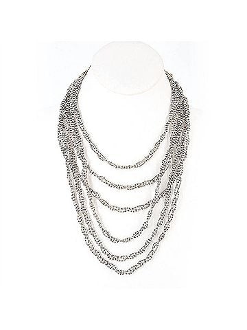 SG Liquid Metal Women's Multiple Strand Necklace in Antique Silver (view 1)